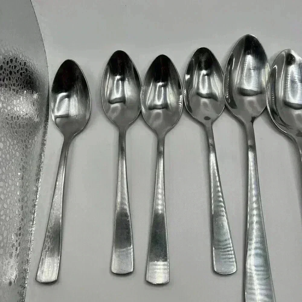 10 Pcs Amazon Basic Stainless Rounded Edge Spoons Forks
